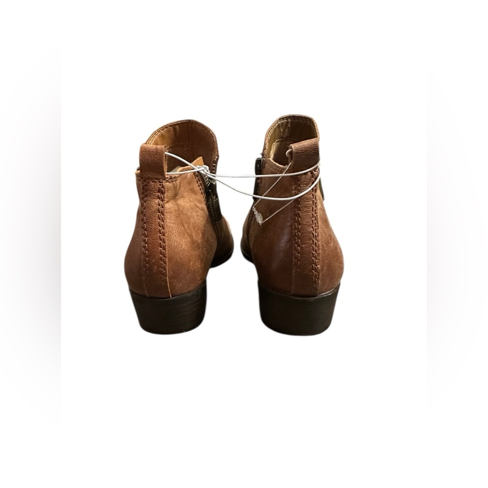 NEW Lucky Brand Basel Women’s Ankle Booties Leather Zip Up Boots Brown 5.5 M - Picture 4 of 8